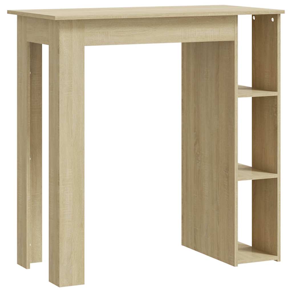 barbord med hylde 102x50x103,5 cm konstrueret træ sonoma-eg