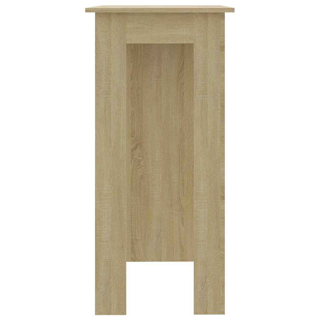 barbord med hylde 102x50x103,5 cm konstrueret træ sonoma-eg