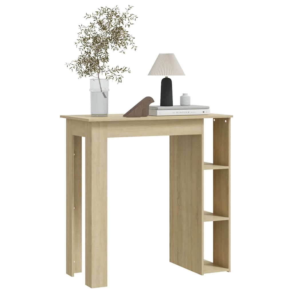 barbord med hylde 102x50x103,5 cm konstrueret træ sonoma-eg