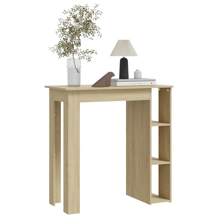 barbord med hylde 102x50x103,5 cm konstrueret træ sonoma-eg