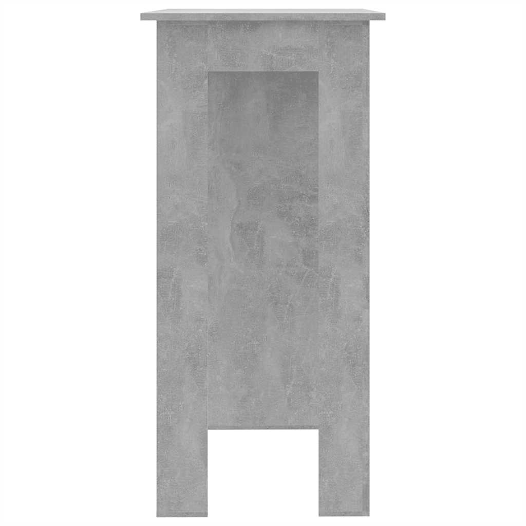 barbord med hylde 102x50x103,5 cm konstrueret træ betongrå