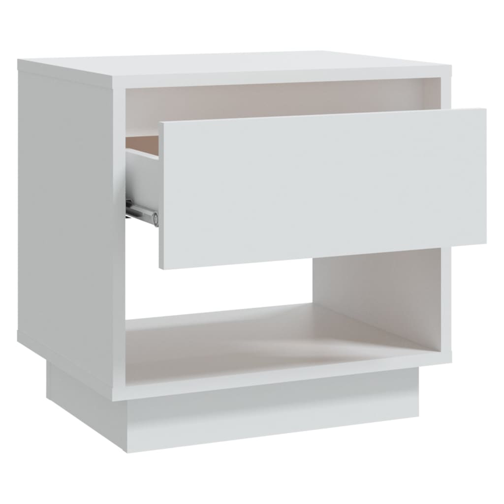 sengebord 45x34x44 cm konstrueret træ hvid