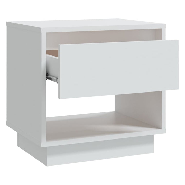 sengebord 45x34x44 cm konstrueret træ hvid