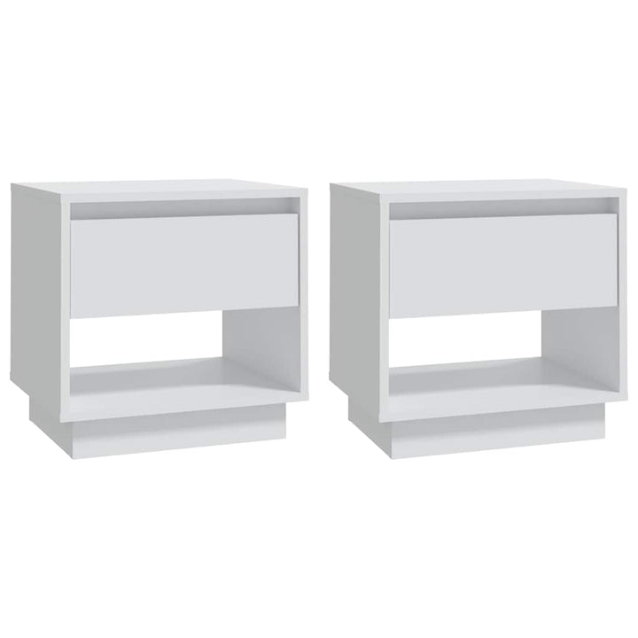 sengeborde 2 stk. 45x34x44 cm konstrueret træ hvid