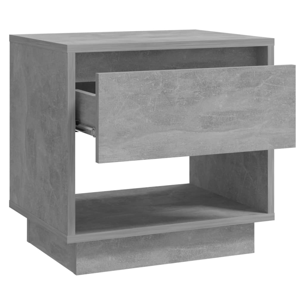 sengebord 45x34x44 cm konstrueret træ betongrå