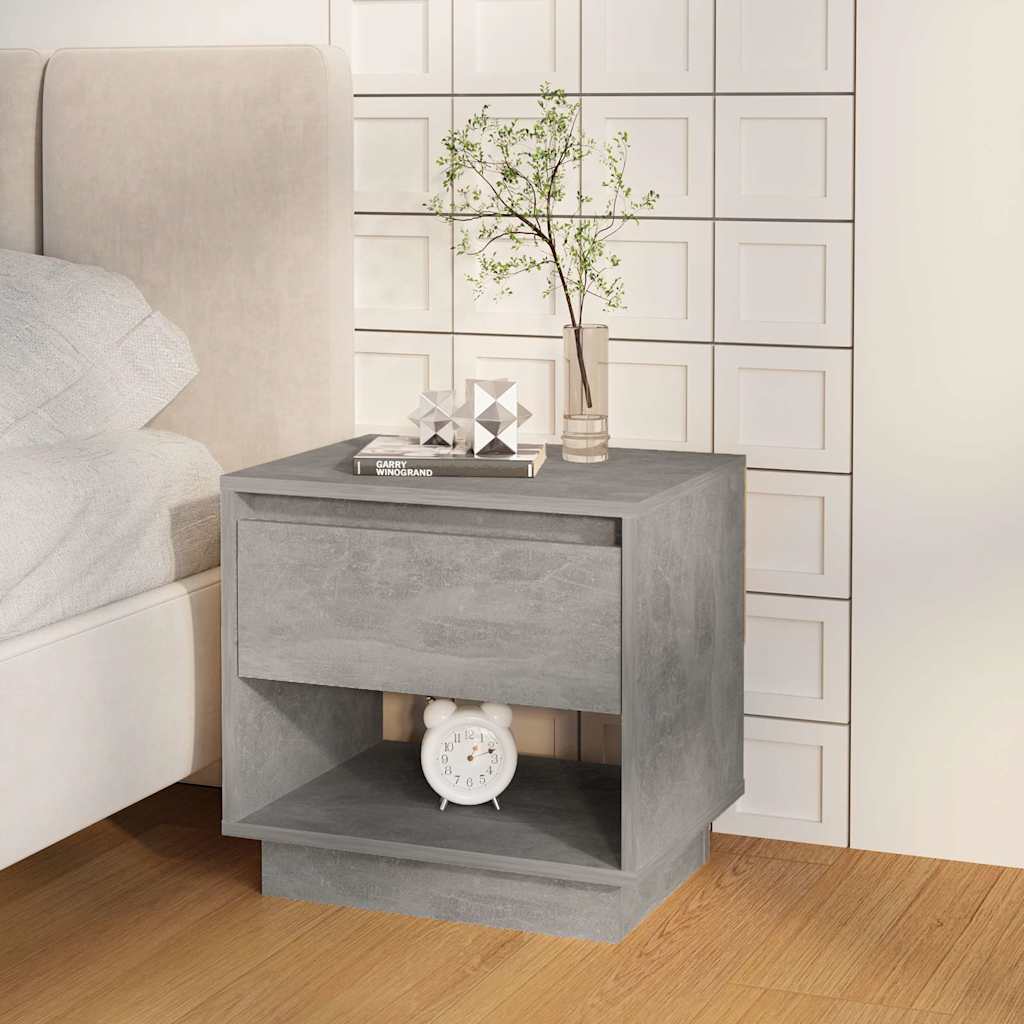 sengebord 45x34x44 cm konstrueret træ betongrå