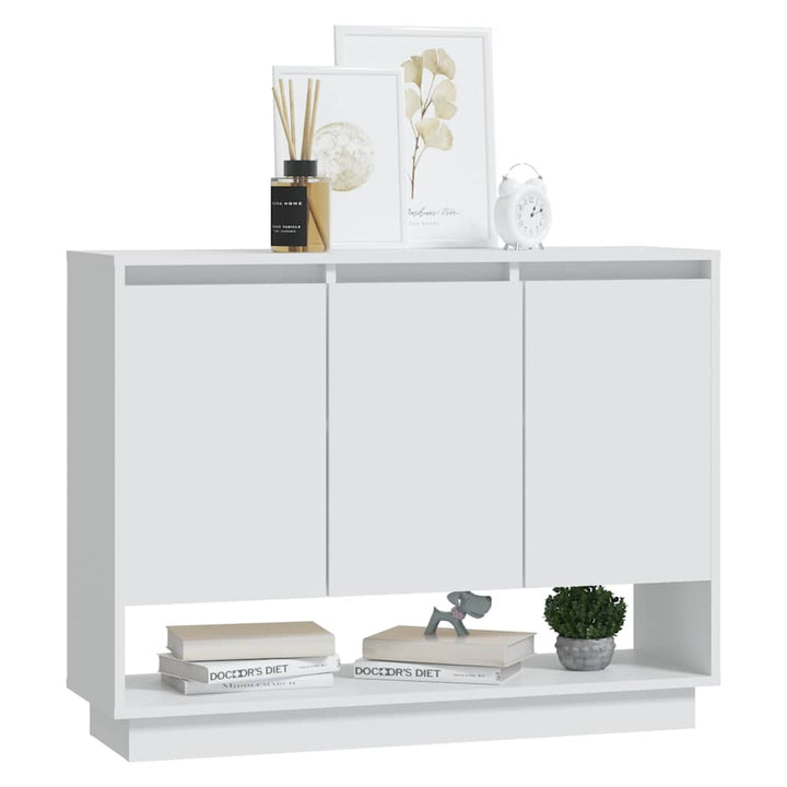 skænk 97x31x75 cm konstrueret træ hvid