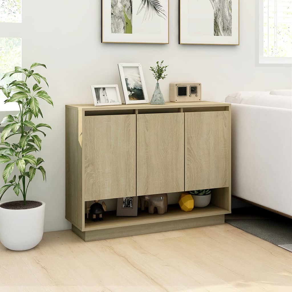 skænk 97x31x75 cm konstrueret træ sonoma-eg