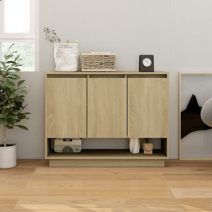 skænk 97x31x75 cm konstrueret træ sonoma-eg