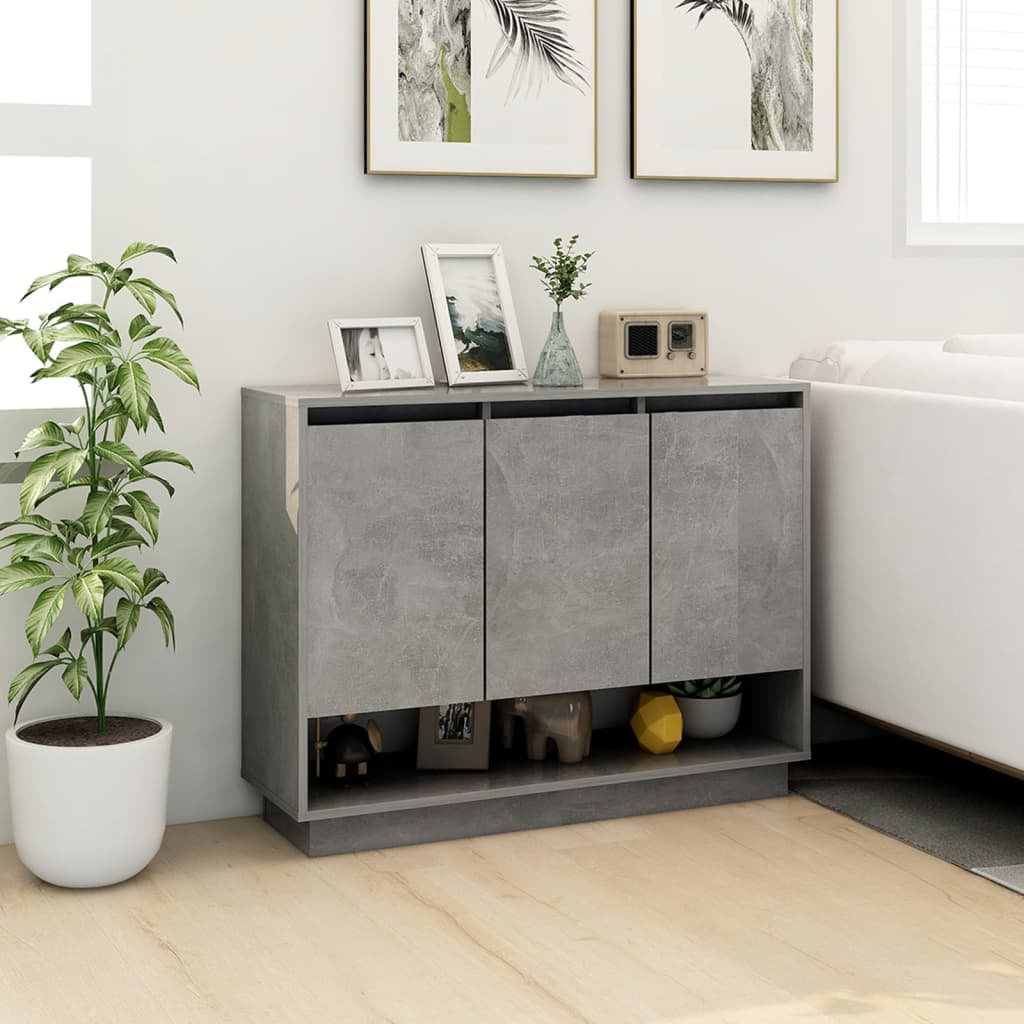 skænk 97x31x75 cm konstrueret træ betongrå