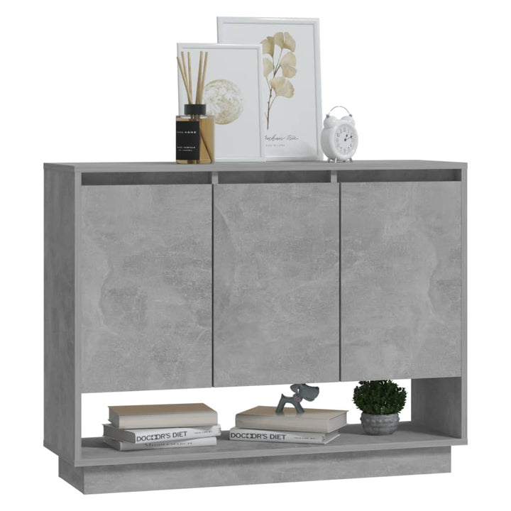 skænk 97x31x75 cm konstrueret træ betongrå