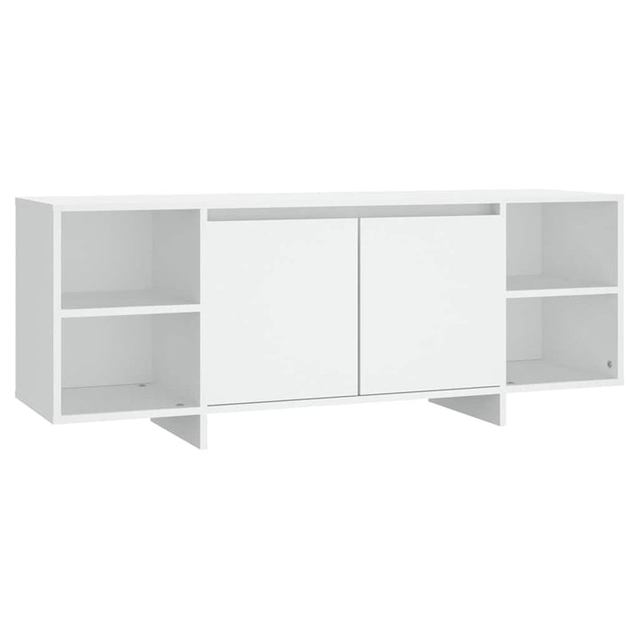 tv-bord 130x35x50 cm konstrueret træ hvid