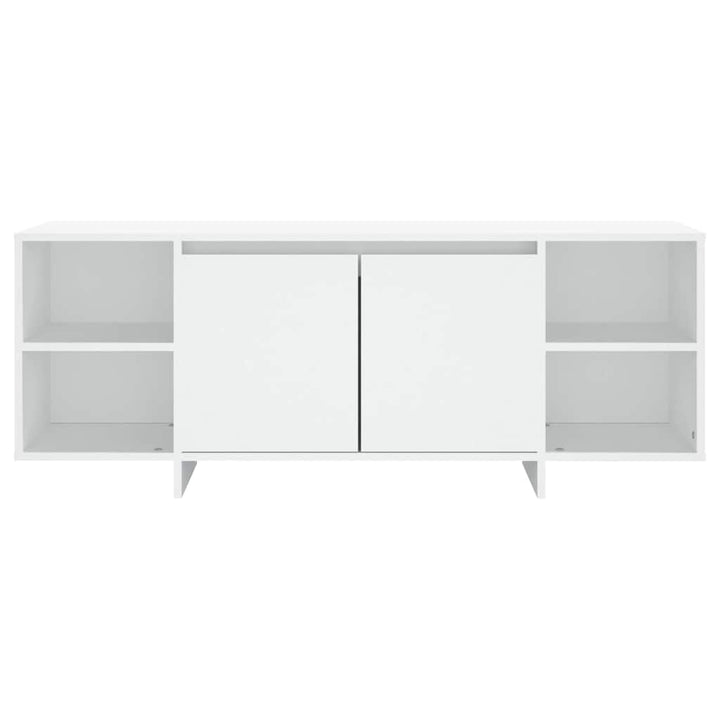 tv-bord 130x35x50 cm konstrueret træ hvid