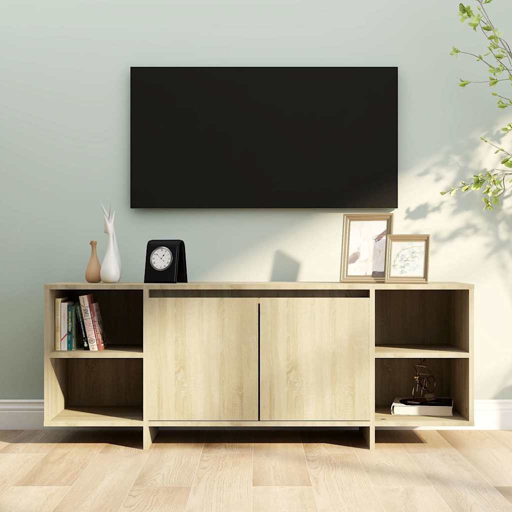 tv-bord 130x35x50 cm konstrueret træ sonoma-eg