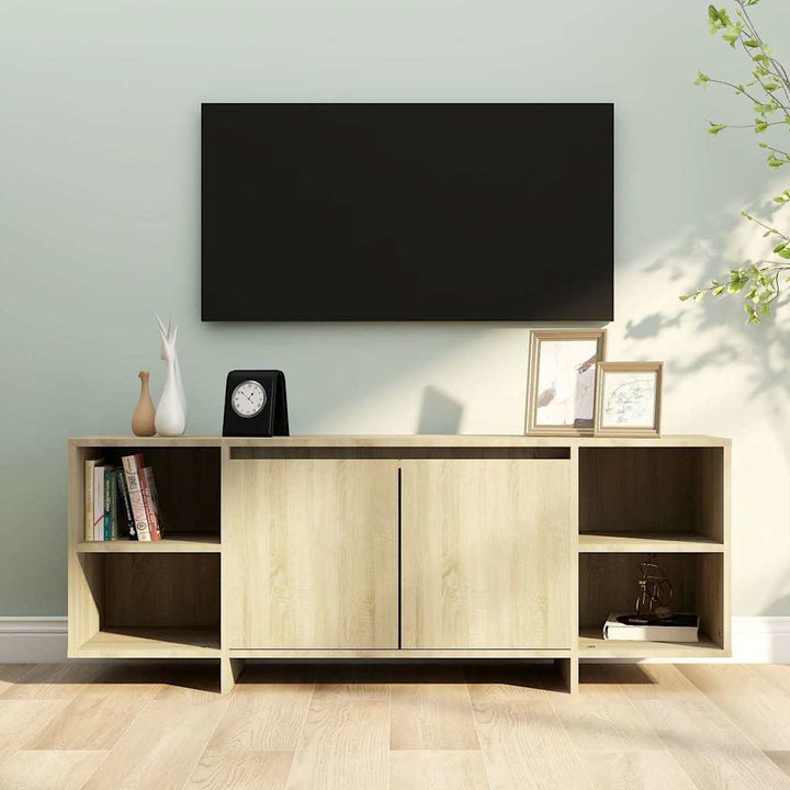 tv-bord 130x35x50 cm konstrueret træ sonoma-eg