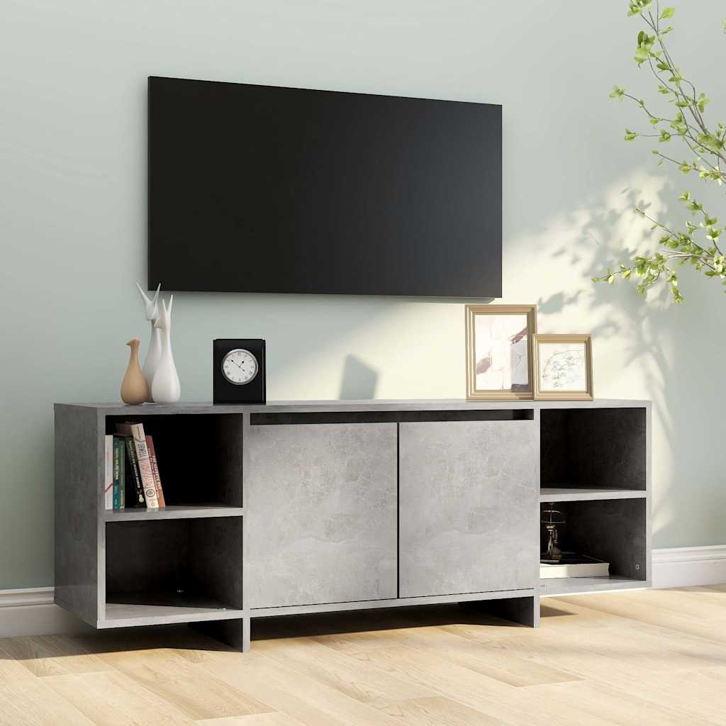 tv-bord 130x35x50 cm konstrueret træ betongrå