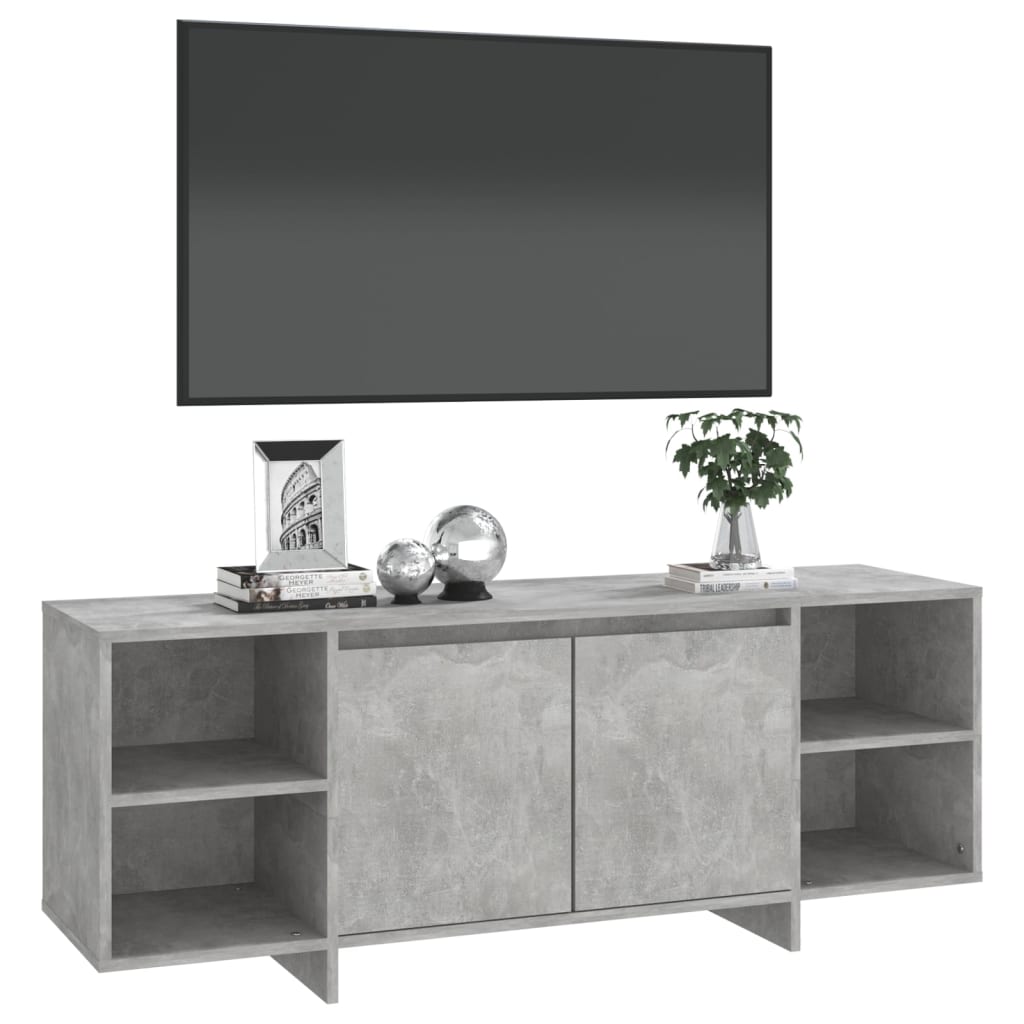 tv-bord 130x35x50 cm konstrueret træ betongrå