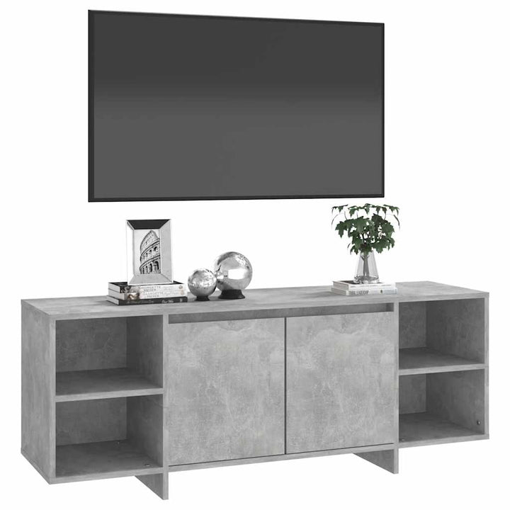 tv-bord 130x35x50 cm konstrueret træ betongrå