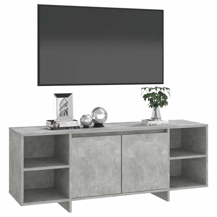 tv-bord 130x35x50 cm konstrueret træ betongrå