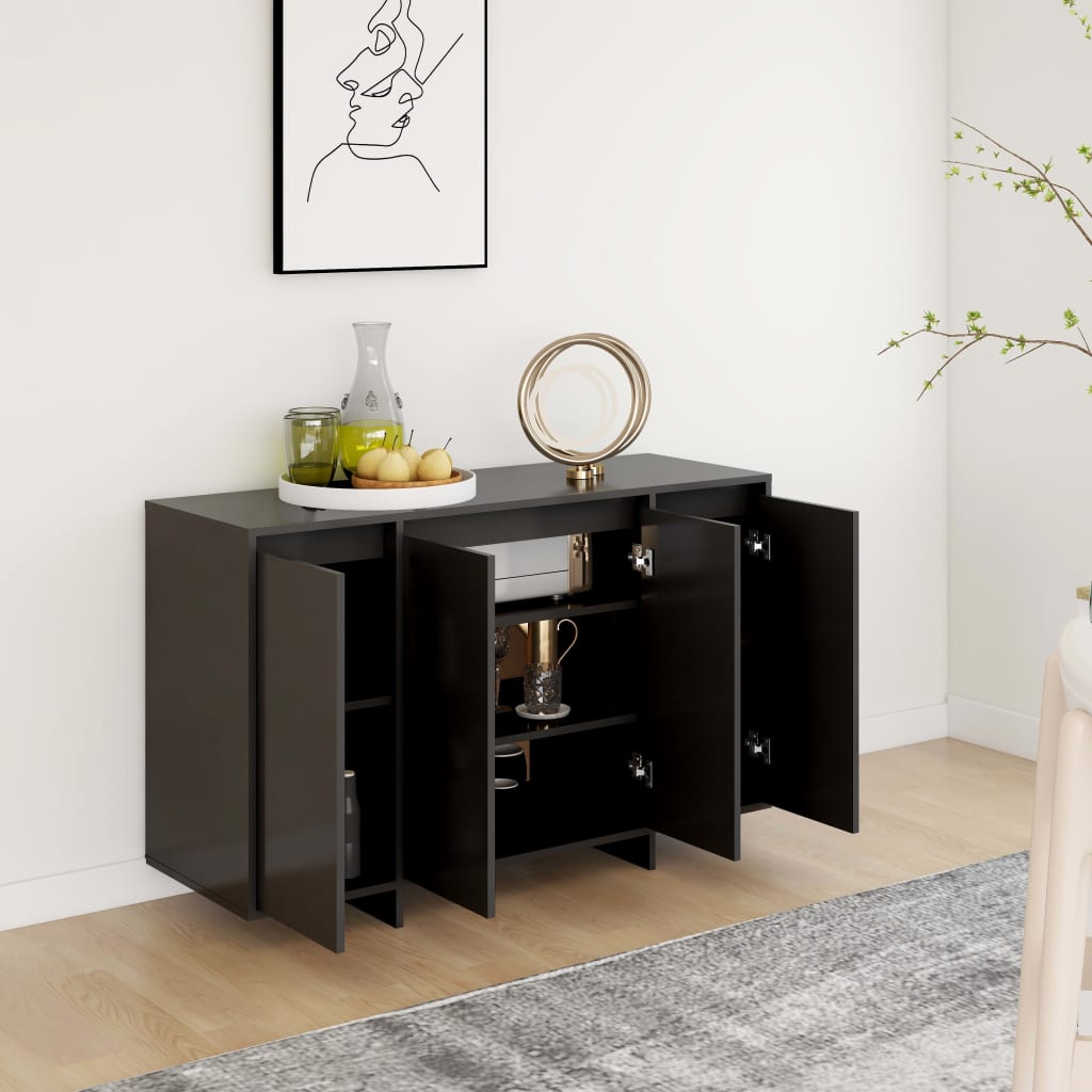 skænk 120x41x75 cm konstrueret træ sort