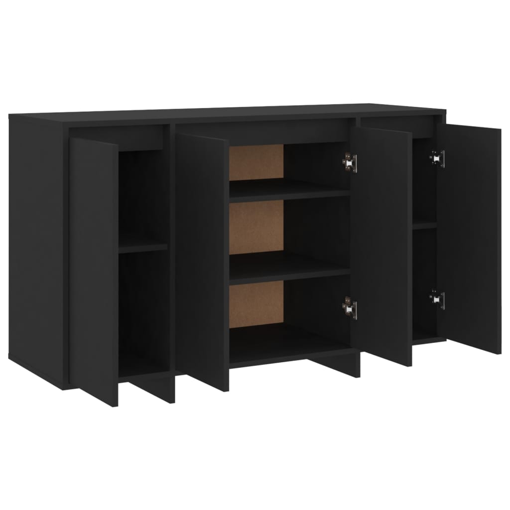 skænk 120x41x75 cm konstrueret træ sort