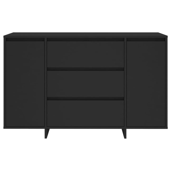 skænk med 3 skuffer 120x41x75 cm konstrueret træ sort