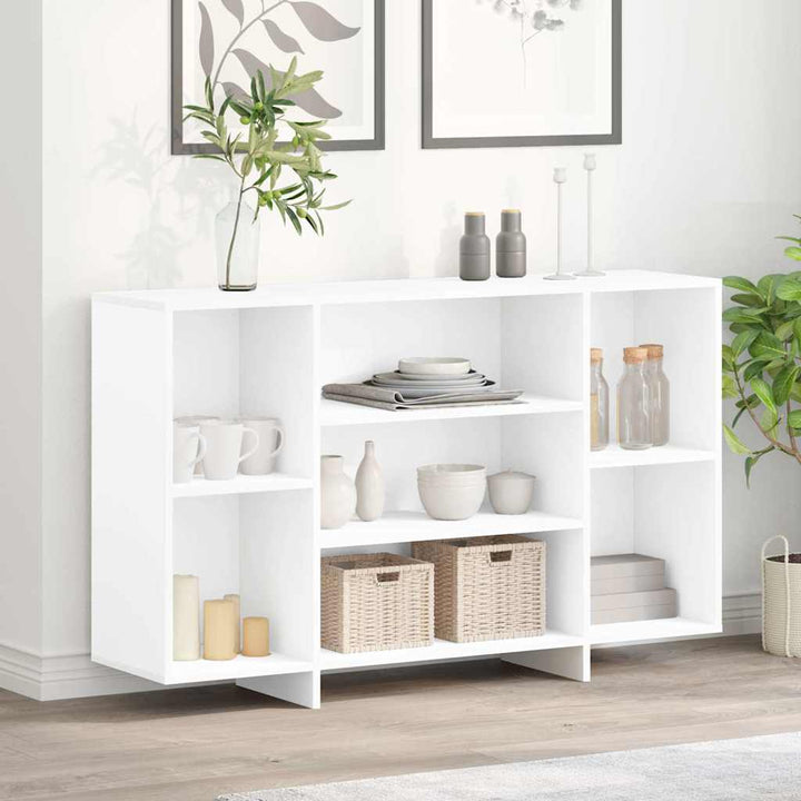 skænk 120x30x75 cm konstrueret træ hvid
