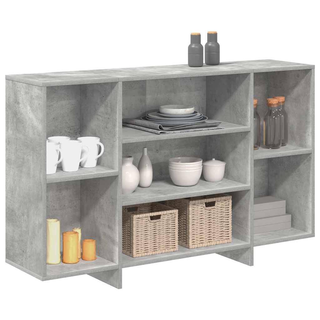 skænk 120x30x75 cm konstrueret træ betongrå
