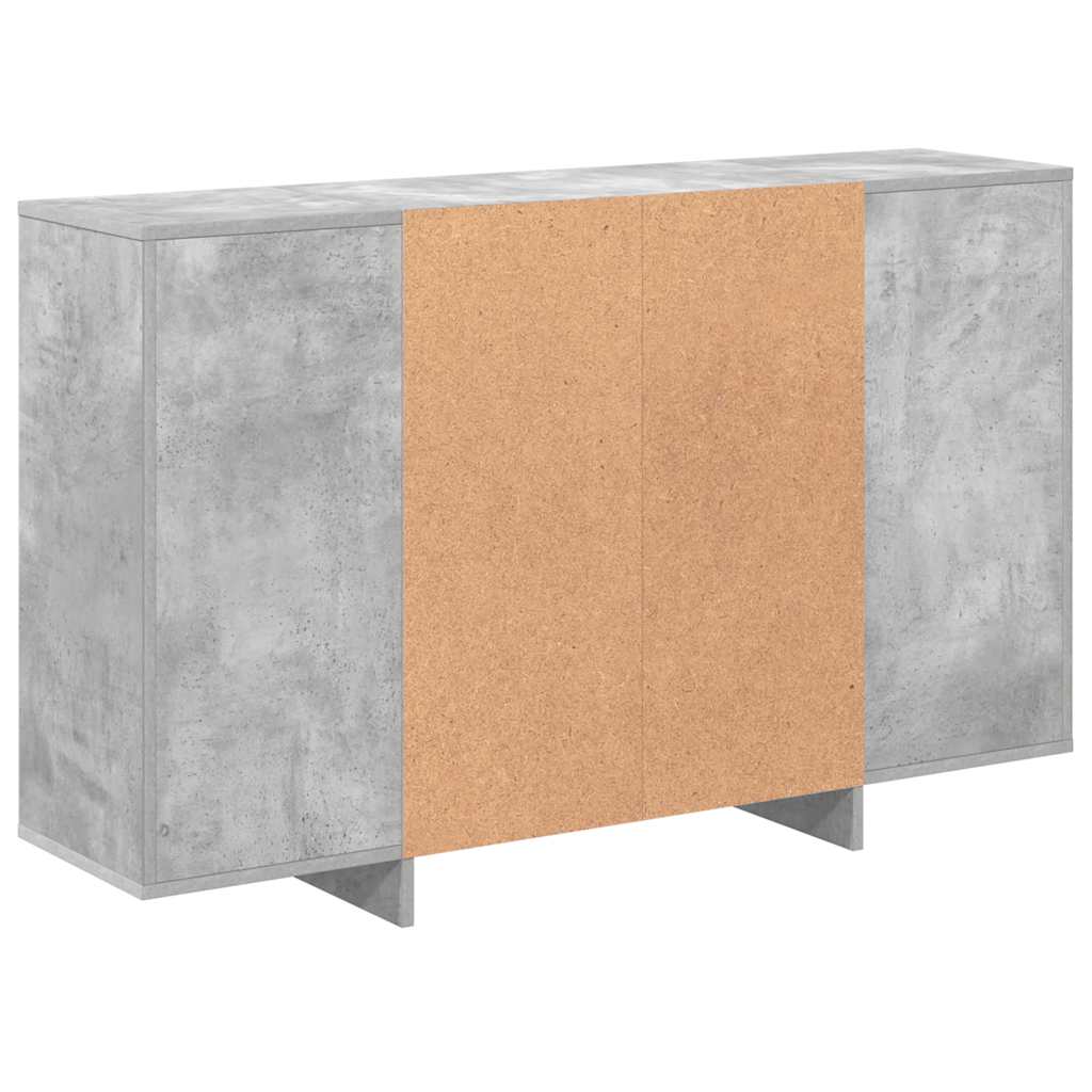 skænk 120x30x75 cm konstrueret træ betongrå