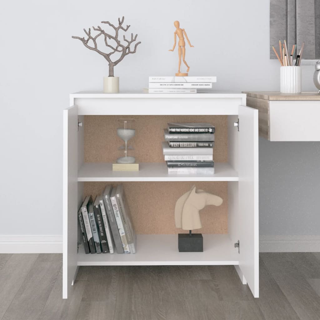 skænk 70x41x75 cm konstrueret træ hvid