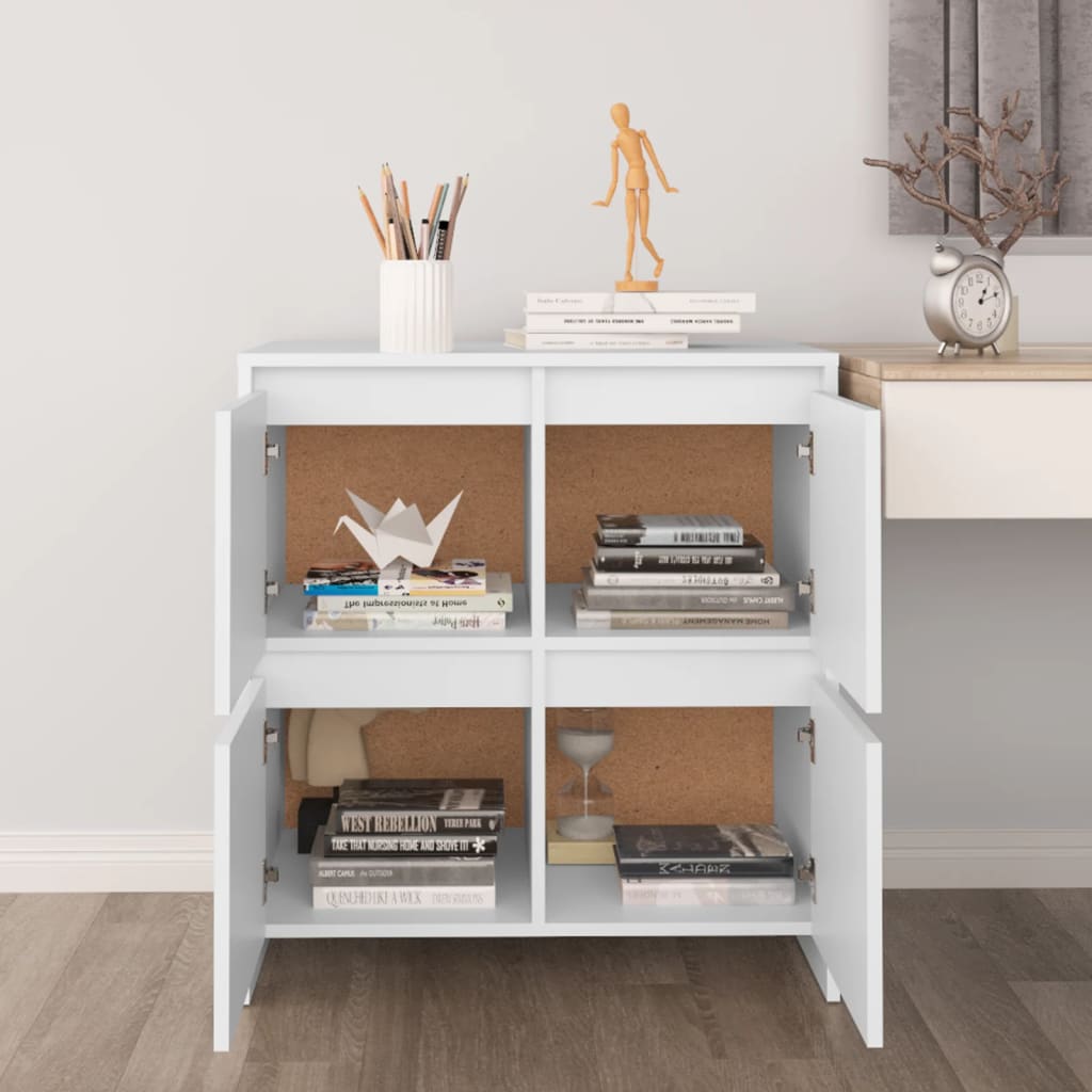 skænk 70x41x75 cm konstrueret træ hvid