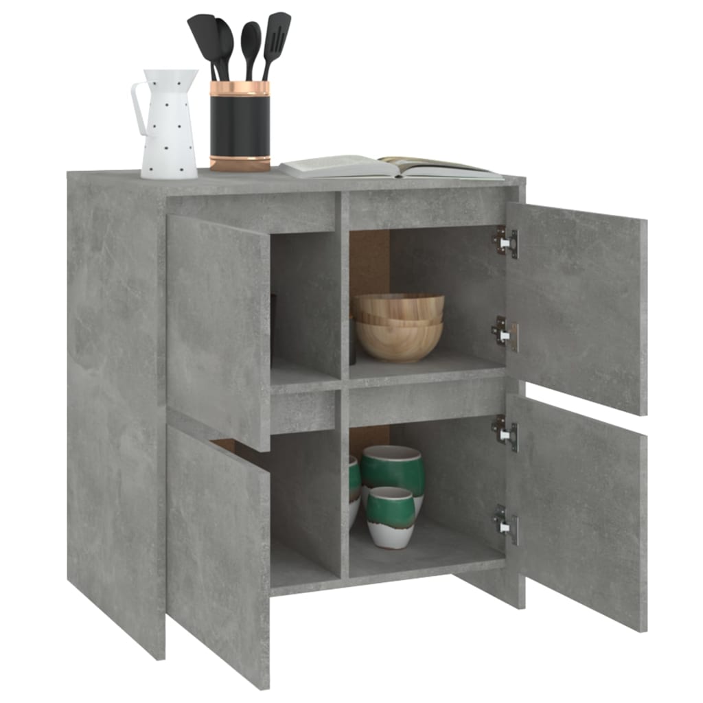 skænk 70x41x75 cm konstrueret træ betongrå