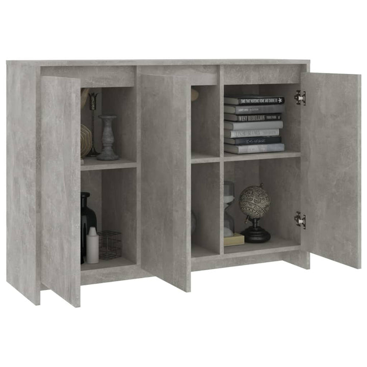 skænk 102x33x75 cm konstrueret træ betongrå