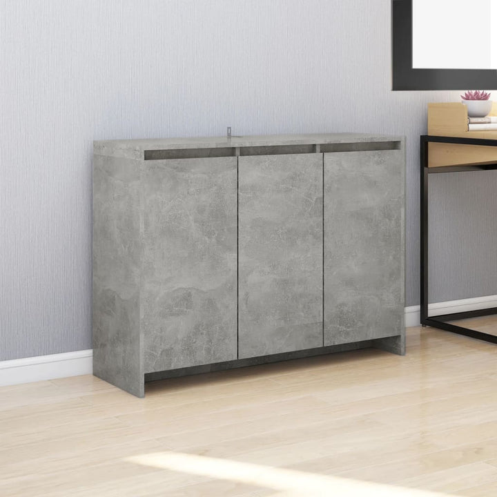 skænk 102x33x75 cm konstrueret træ betongrå