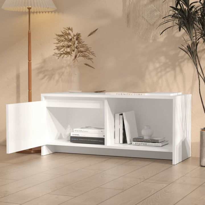 tv-bord 90x35x40 cm konstrueret træ hvid