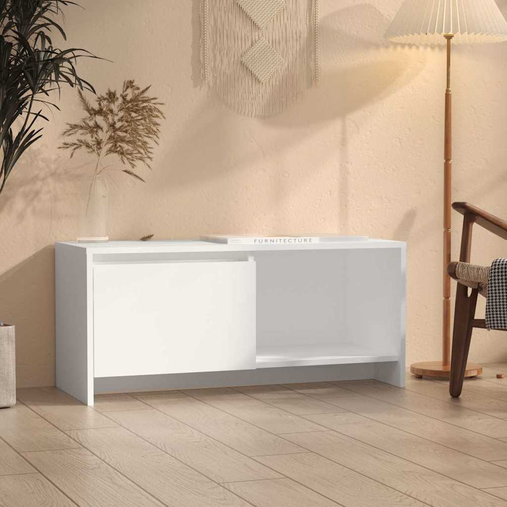 tv-bord 90x35x40 cm konstrueret træ hvid