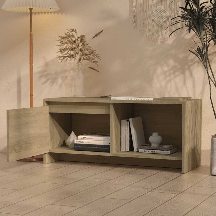 tv-bord 90x35x40 cm konstrueret træ sonoma-eg