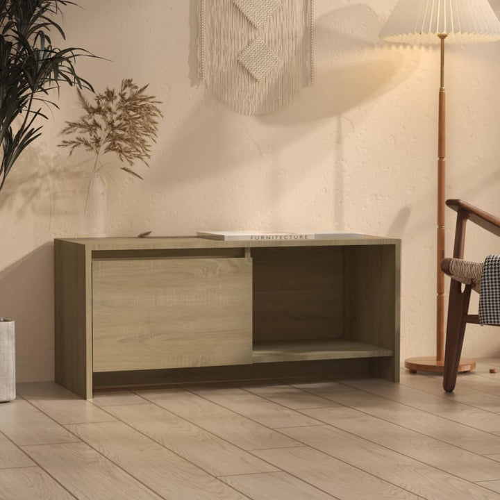 tv-bord 90x35x40 cm konstrueret træ sonoma-eg