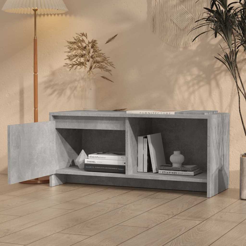 tv-bord 90x35x40 cm konstrueret træ betongrå