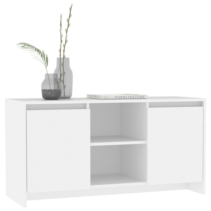 tv-bord 102x37,5x52,5 cm konstrueret træ hvid