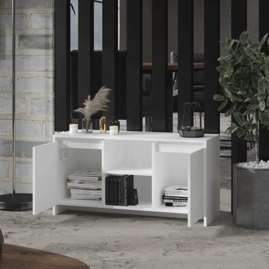 tv-bord 102x37,5x52,5 cm konstrueret træ hvid