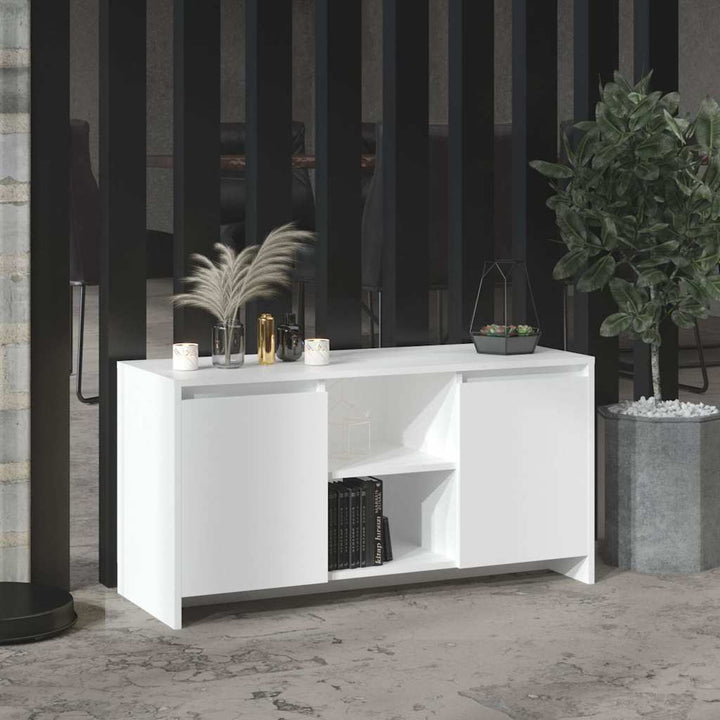 tv-bord 102x37,5x52,5 cm konstrueret træ hvid