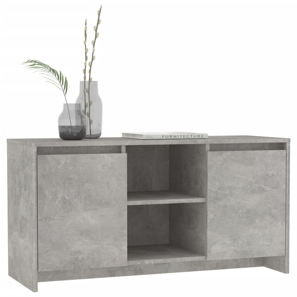 tv-bord 102x37,5x52,5 cm konstrueret træ betongrå