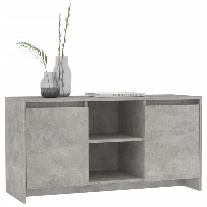 tv-bord 102x37,5x52,5 cm konstrueret træ betongrå