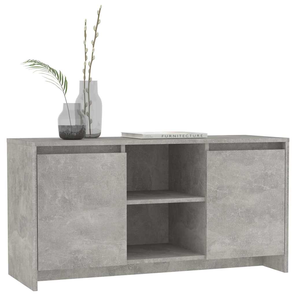 tv-bord 102x37,5x52,5 cm konstrueret træ betongrå