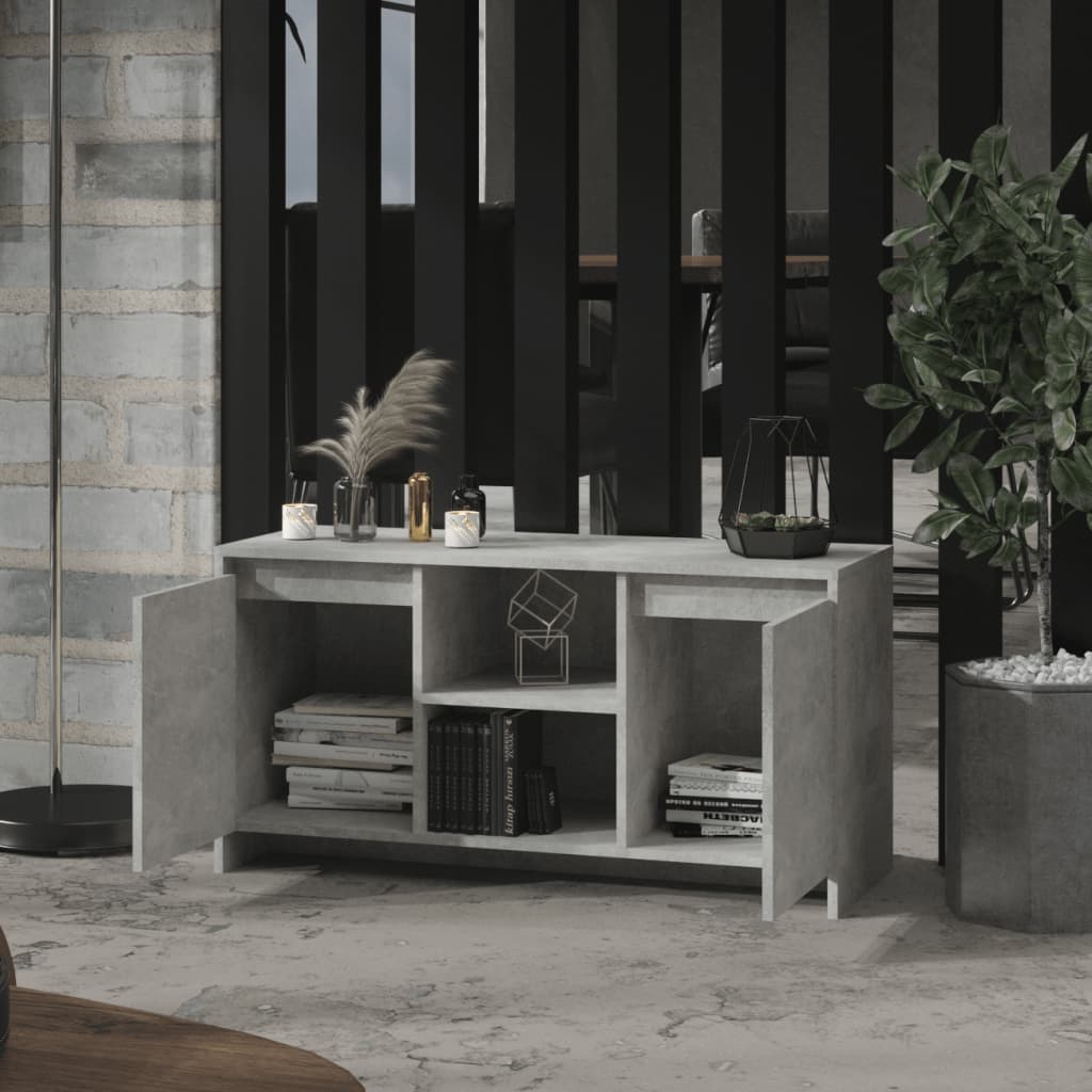 tv-bord 102x37,5x52,5 cm konstrueret træ betongrå