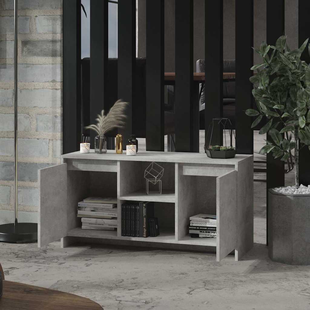 tv-bord 102x37,5x52,5 cm konstrueret træ betongrå