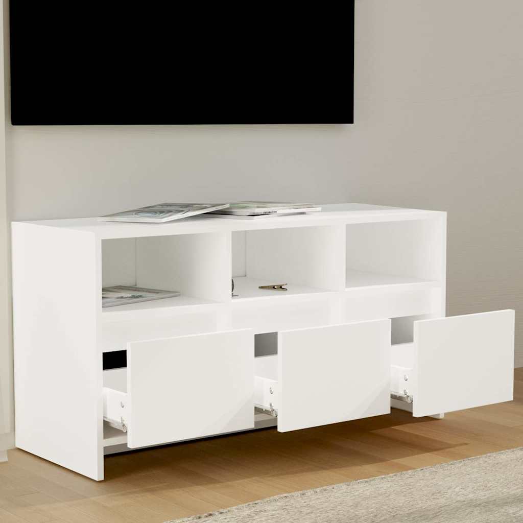 tv-bord 102x37,5x52,5 cm konstrueret træ hvid