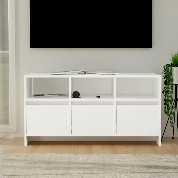 tv-bord 102x37,5x52,5 cm konstrueret træ hvid