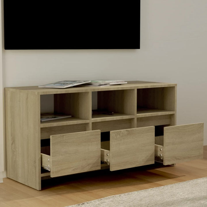 tv-bord 102x37,5x52,5 cm konstrueret træ sonoma-eg